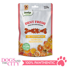 Load image into Gallery viewer, Dentalight 9541 Dent Fresh 3" 360° Toothbrush Juicy Orange 18 pieces Dog Dental Chews - Dogs And The City Online