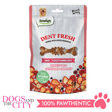 Load image into Gallery viewer, Dentalight 9558 Dent Fresh 3" 360° Toothbrush Mixed Berry 18 pieces Dog Dental Chews - Dogs And The City Online