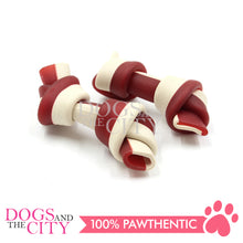 Load image into Gallery viewer, KIND REWARDS 9633 Bare Bones Knotted 2" Chicken Flavor 100% Rawhide Free With Real Chicken Treats Inside Small Dog Treats 264g