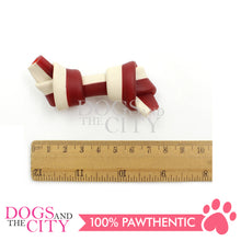 Load image into Gallery viewer, KIND REWARDS 9633 Bare Bones Knotted 2" Chicken Flavor 100% Rawhide Free With Real Chicken Treats Inside Small Dog Treats 264g