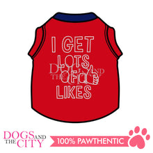 Load image into Gallery viewer, DOGGIESTAR I Get Lots of Likes - Red Pet Shirt - Dogs And The City Online