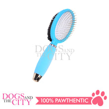 Load image into Gallery viewer, DGZ LG325 Pet Double-sided Brush with Silicone Handle Small for Dog and Cat 10cm - Dogs And The City Online