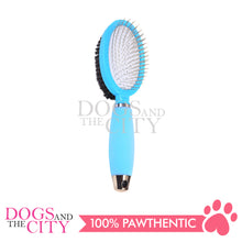 Load image into Gallery viewer, DGZ LG325 Pet Double-sided Brush with Silicone Handle Small for Dog and Cat 10cm - Dogs And The City Online