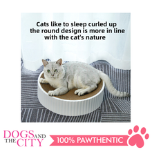 Load image into Gallery viewer, MRCT Compass Pets Corrugated Cat Scratch Pad Furniture Scratcher Inner Core LARGE WHITE 40x40x10cm - Dogs And The City Online