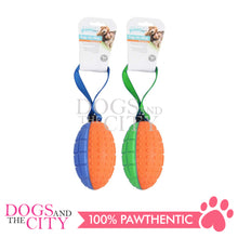 Load image into Gallery viewer, PAWISE 14616 Squeaky Foam Dog Toy Football with Handle 15cm - Dogs And The City Online
