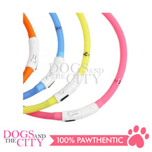 Load image into Gallery viewer, PAWISE 13584 Modern LED Rechargeable Dog Collar 65cm Yellow - Dogs And The City Online