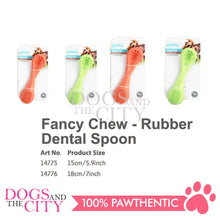 Load image into Gallery viewer, PAWISE 14775 Fancy Chew Pet Toy Rubber Dental Spoon Medium 15cm for Dog and Cat