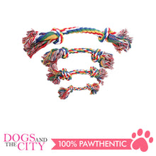 Load image into Gallery viewer, Pawise 14884 7" Rope Bone w/2 Knots Multi Color Dog Toy - All Goodies for Your Pet